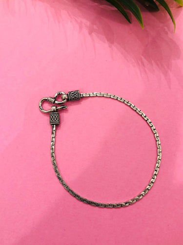 925 Silver Sleek Oxidised Bracelet